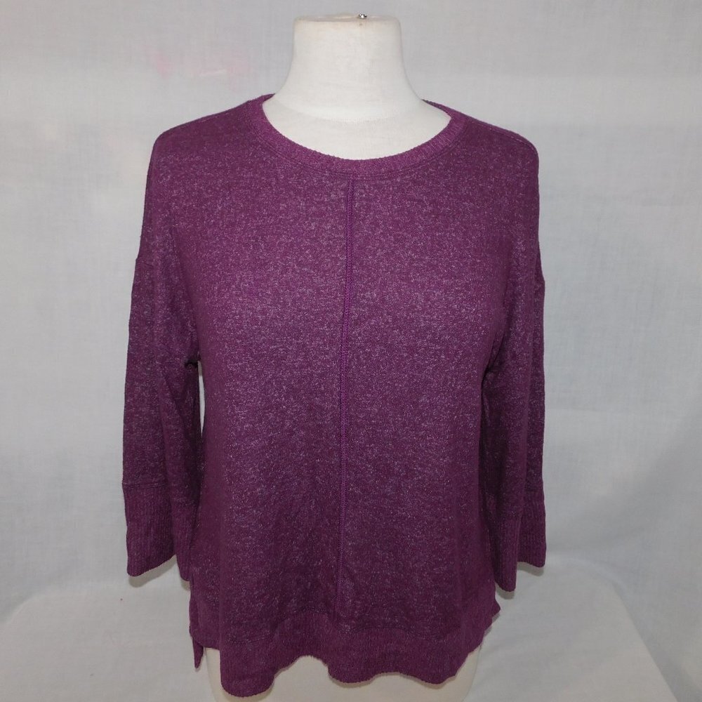 Habitat Oversized hi low Purple Soft light Fleece top Womens XS
